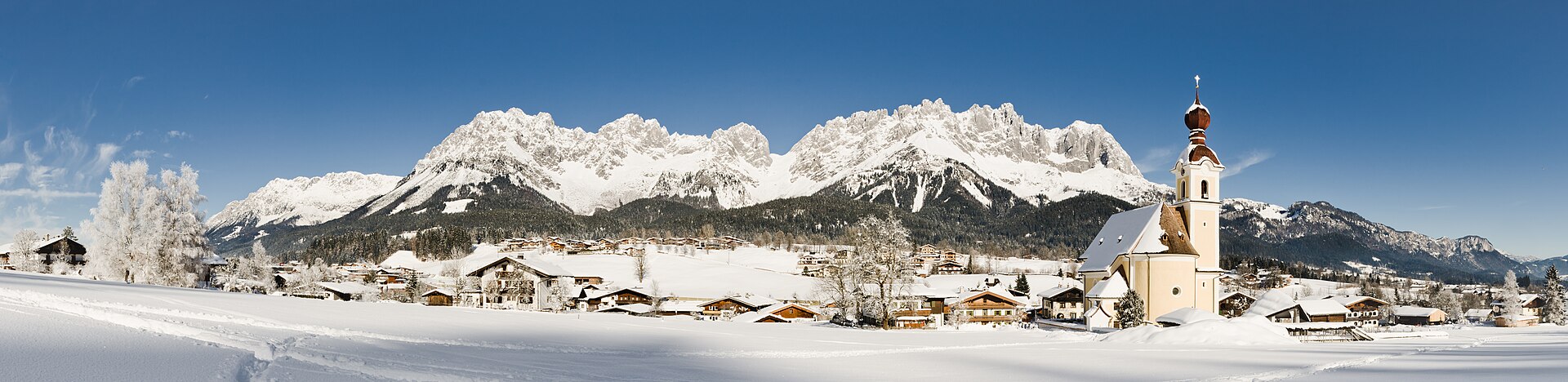 Going am Wilden Kaiser ski resort in Austria