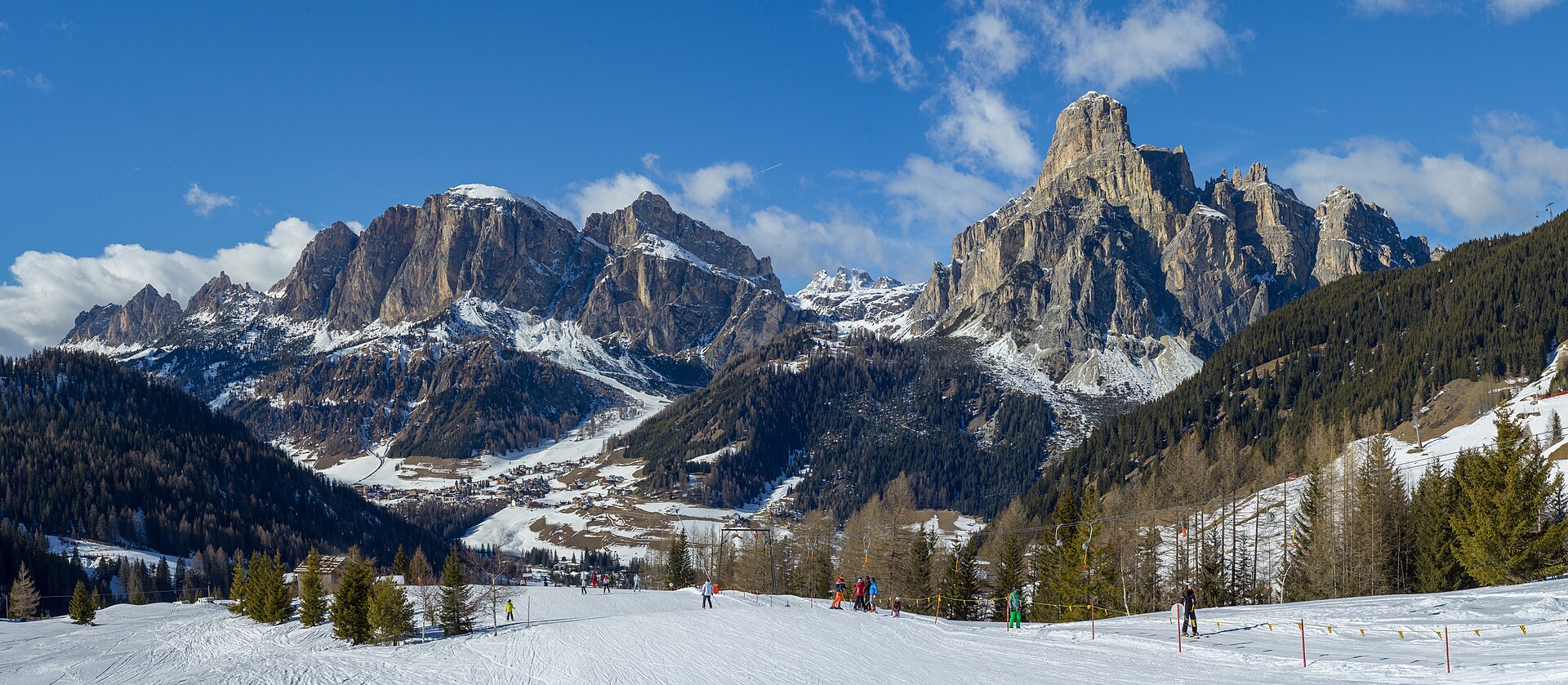 Corvara ski resort in Italy